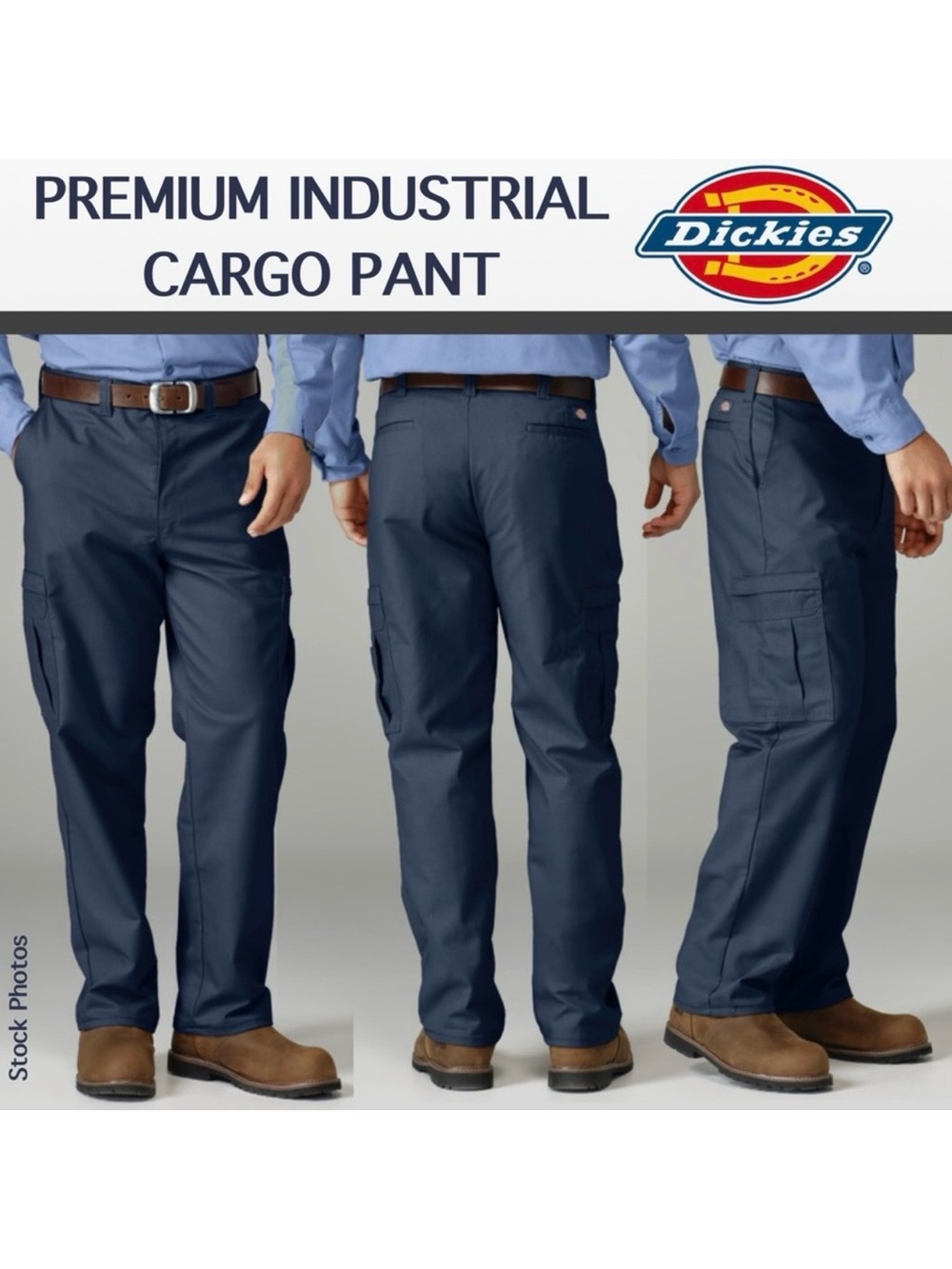 NWT Premium Cargo Industrial Relaxed Fit Dickies Pant LP2372 Dark Navy (W36 L32)